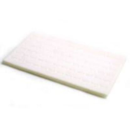 Picture of Enchanted White Flock Ring Display Tray Insert, 72 Straight Ring Slots, 14-1/8" L x 7-5/8" W x  5/8" D, Sold individually, Made in the USA