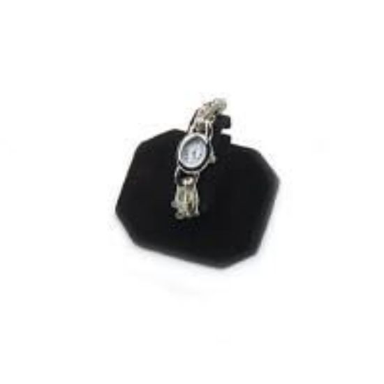 Picture of Black Velvet Bracelet/Watch Display, Base 3-1/4" W x 3-1/4" H x 3-3/8" D, Sold individually, Imported