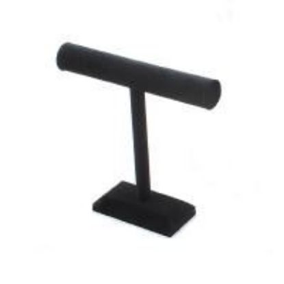 Picture of Black Velvet Round Shaped Single T-Bar Display, 12" W x 12" H, Sold individually, Imported