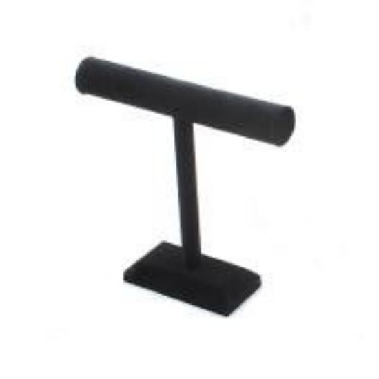 Picture of Black Velvet Round Shaped Single T-Bar Display, 12" W x 12" H, Sold individually, Imported