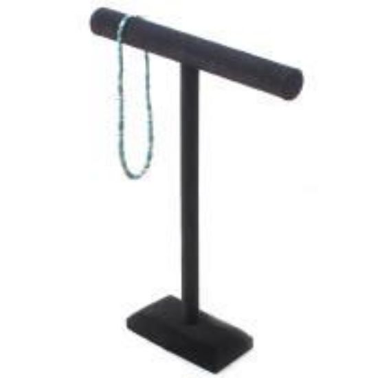Picture of Black Velvet Round Shaped Single T-Bar Display, 14" x 18" H, Sold individually, Imported