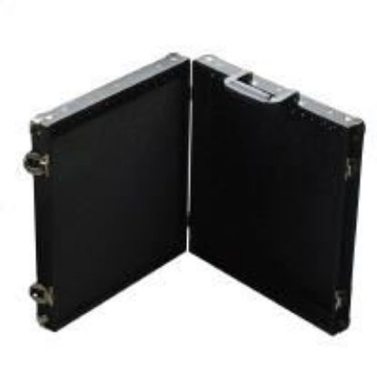 Picture of Enchanted Black Leatherette Wood Necklace Carrying Case with 30 Hooks, 15-3/4" L x 3-1/4" W x 15" H, Sold individually, Made in the USA 