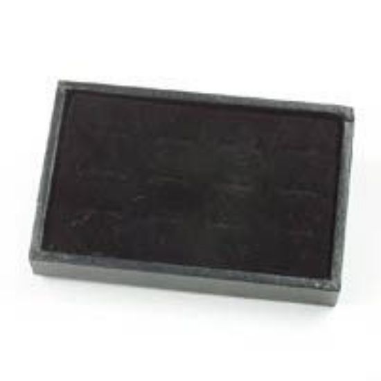 Picture of Enchanted Black Flock Ring Pad with Quality Jewelry Tray, 12 Straight Ring Slots, 6" x 4" x 1" H