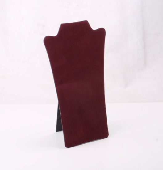 Picture of Enchanted Burgundy Flocked Necklace Display with Easel, 7-5/8" W x 13-1/2" H, Sold Individually, Made in the USA