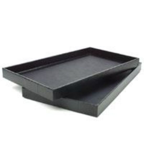 Picture of Black Vinyl Textured Bargain Stackable Jewelry Tray, 14-1/2" x 8-1/8" x 1" H