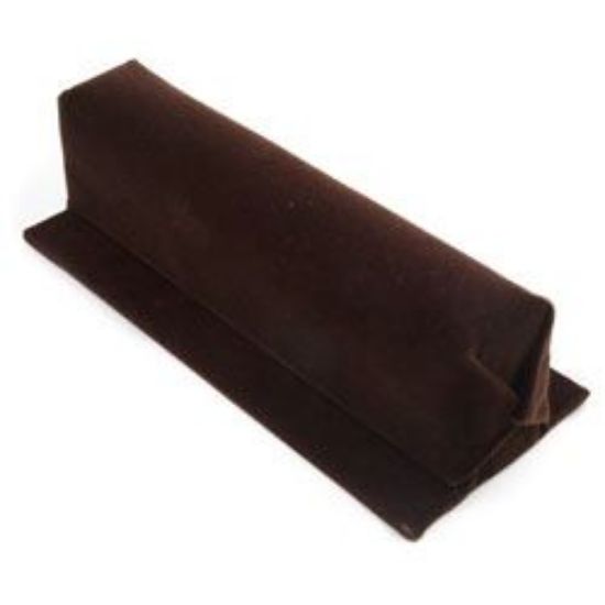 Picture of Enchanted Brown Velour Bracelet Bar Display with Base Short, 7-1/2" L x 3-2/16" W x 2-1/4" D, Sold individually, Made in the USA