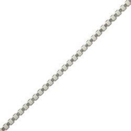 Picture of Sterling Silver Box Chain 20 Inch x 0.70mm. Made in Italy