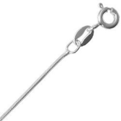 Picture of Sterling Silver Snake Round Chain 20 Inch x 0.80mm. Made in Italy