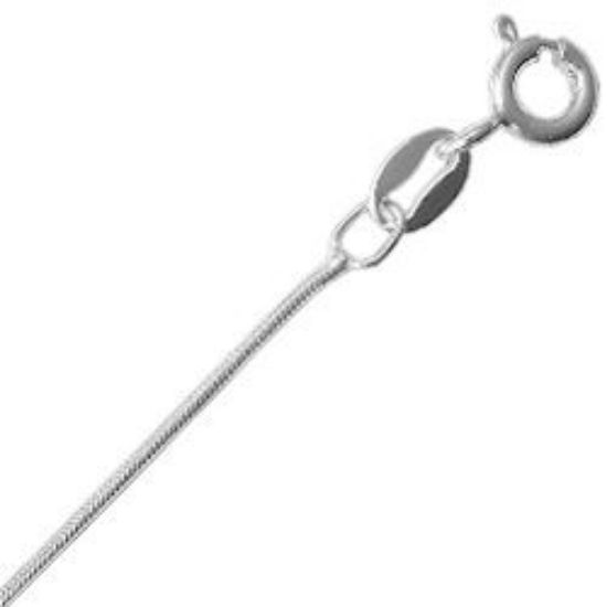 Picture of Sterling Silver Snake Round Chain 20 Inch x 0.80mm. Made in Italy