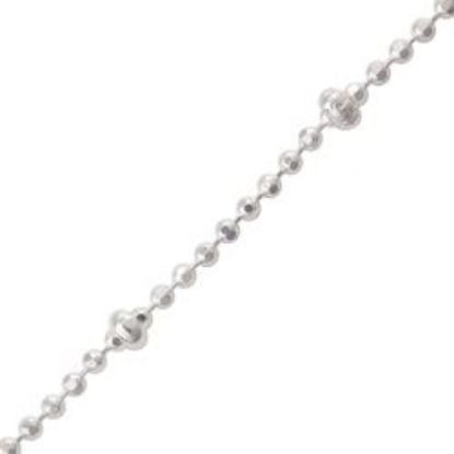 Picture of Sterling Silver Bead Chain 1mm with 2mm Rondelle Bead, 18" Length