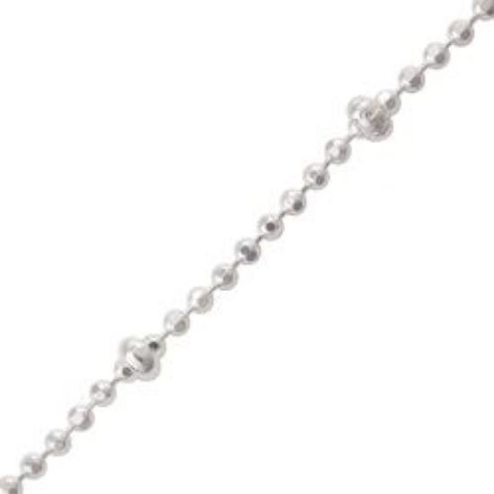 Picture of Sterling Silver Bead Chain 1mm with 2mm Rondelle Bead, 18" Length