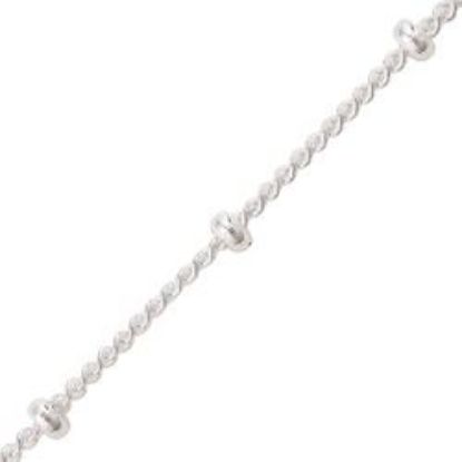 Picture of Sterling Silver Curb Chain w/ Bead 18 Inch x 1mm