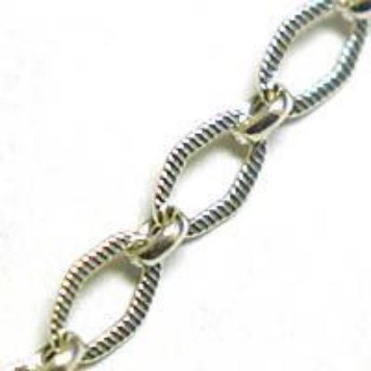 Picture of Sterling Silver Diamond Stamped Bulk Chain 3.7mm, Sold by the Foot