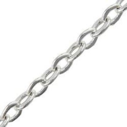 Picture of Silver Plated Flat Cable Chain 18 Inch x 1.6mm, IMPORTED ECONOMY QUALITY CHAINS: DUE TO THE PRICE, THIS ITEM VARIES IN LENGTH AND SIZE, NO REFUNDS OR EXCHANGES.
