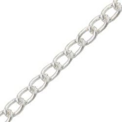 Picture of Silver Plated Heavy Curb Chain 24 Inch x 1.7mm. IMPORTED ECONOMY QUALITY CHAINS: DUE TO THE PRICE, THIS ITEM VARIES IN LENGTH AND SIZE, NO REFUNDS OR EXCHANGES.