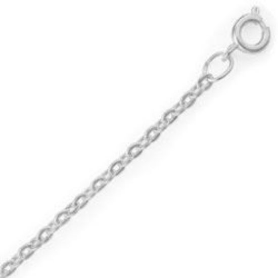 Picture of Silver Plated Flat Cable Chain #260 2.35mm 24". IMPORTED ECONOMY QUALITY CHAINS: DUE TO THE PRICE, THIS ITEM VARIES IN LENGTH AND SIZE, NO REFUNDS OR EXCHANGES.