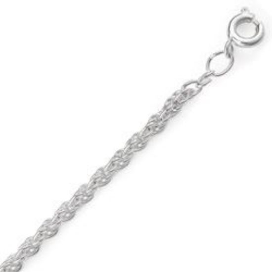 Picture of Silver Plated Rope Chain #260 3mm 24". IMPORTED ECONOMY QUALITY CHAINS: DUE TO THE PRICE, THIS ITEM VARIES IN LENGTH AND SIZE, NO REFUNDS OR EXCHANGES.