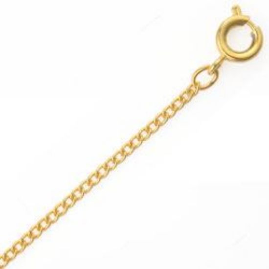 Picture of Gold Plated Curb Chain #140 24". IMPORTED ECONOMY QUALITY CHAINS: DUE TO THE PRICE, THIS ITEM VARIES IN LENGTH AND SIZE, NO REFUNDS OR EXCHANGES.