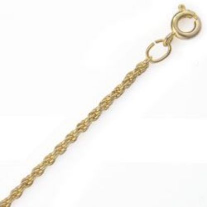 Picture of Gold Plated Rope Chain #245 18". IMPORTED ECONOMY QUALITY CHAINS: DUE TO THE PRICE, THIS ITEM VARIES IN LENGTH AND SIZE, NO REFUNDS OR EXCHANGES.