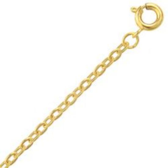 Picture of Gold Plated Curb Chain #260 18". IMPORTED ECONOMY QUALITY CHAINS: DUE TO THE PRICE, THIS ITEM VARIES IN LENGTH AND SIZE, NO REFUNDS OR EXCHANGES.