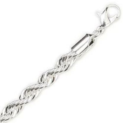 Picture of Silver Plated French Rope Chain 5mm 20". IMPORTED ECONOMY QUALITY CHAINS: DUE TO THE PRICE, THIS ITEM VARIES IN LENGTH AND SIZE, NO REFUNDS OR EXCHANGES.
