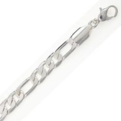 Picture of Silver Plated Figaro Chain 6mm 18". IMPORTED ECONOMY QUALITY CHAINS: DUE TO THE PRICE, THIS ITEM VARIES IN LENGTH AND SIZE, NO REFUNDS OR EXCHANGES.