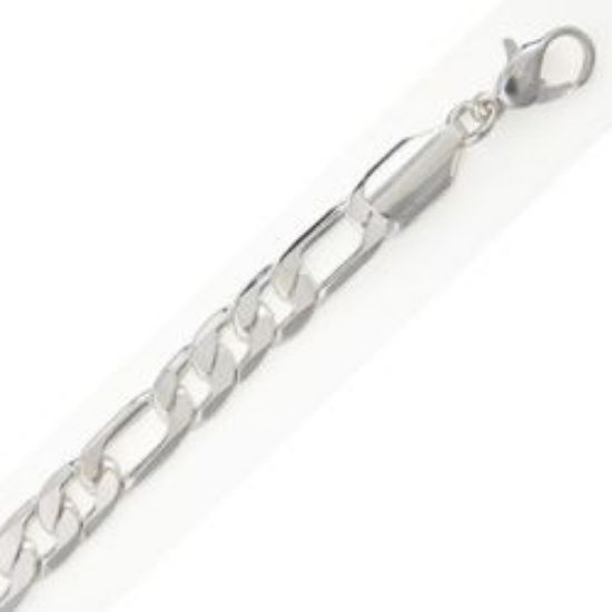 Picture of Silver Plated Figaro Chain 6mm 24". IMPORTED ECONOMY QUALITY CHAINS: DUE TO THE PRICE, THIS ITEM VARIES IN LENGTH AND SIZE, NO REFUNDS OR EXCHANGES.