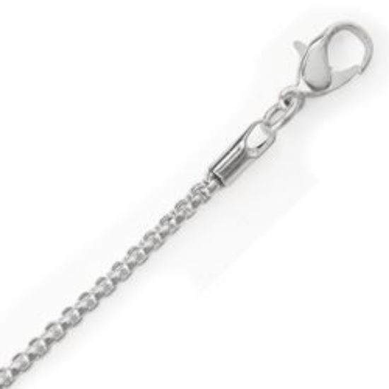 Picture of Silver Plated Box Round Chain 2.4mm 24". IMPORTED ECONOMY QUALITY CHAINS: DUE TO THE PRICE, THIS ITEM VARIES IN LENGTH AND SIZE, NO REFUNDS OR EXCHANGES.