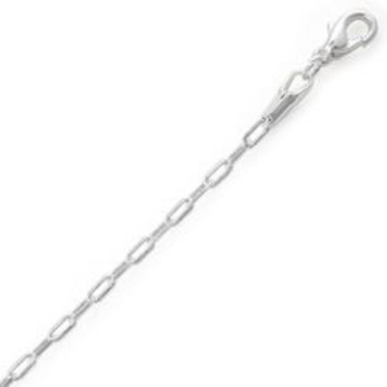 Picture of Silver Plated Flat Cable Chain 2.2mm 18". IMPORTED ECONOMY QUALITY CHAINS: DUE TO THE PRICE, THIS ITEM VARIES IN LENGTH AND SIZE, NO REFUNDS OR EXCHANGES.