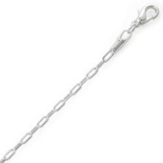 Picture of Silver Plated Flat Cable Chain 2.2mm 24". IMPORTED ECONOMY QUALITY CHAINS: DUE TO THE PRICE, THIS ITEM VARIES IN LENGTH AND SIZE, NO REFUNDS OR EXCHANGES.