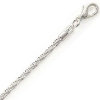 Picture of Silver Plated Diamond Chain 2mm 24". IMPORTED ECONOMY QUALITY CHAINS: DUE TO THE PRICE, THIS ITEM VARIES IN LENGTH AND SIZE, NO REFUNDS OR EXCHANGES.