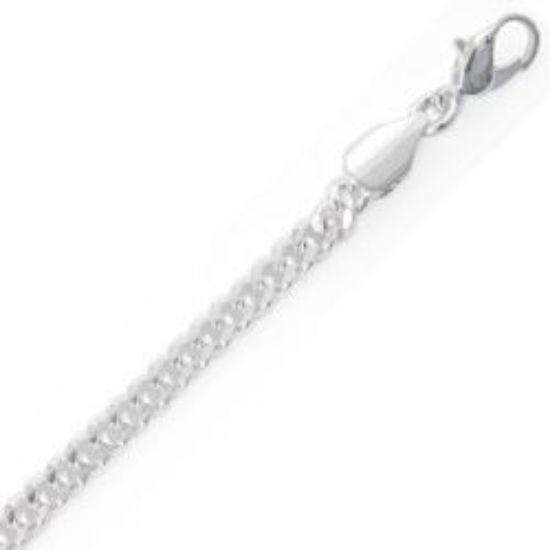 Picture of Silver Plated Flat Curb Chain 4.2mm 24". IMPORTED ECONOMY QUALITY CHAINS: DUE TO THE PRICE, THIS ITEM VARIES IN LENGTH AND SIZE, NO REFUNDS OR EXCHANGES.