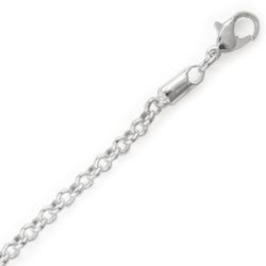 Picture of Silver Plated Rolo Chain 3.7mm 20". IMPORTED ECONOMY QUALITY CHAINS: DUE TO THE PRICE, THIS ITEM VARIES IN LENGTH AND SIZE, NO REFUNDS OR EXCHANGES.