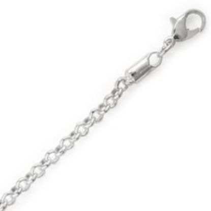 Picture of Silver Plated Rolo Chain 3.7mm 24". IMPORTED ECONOMY QUALITY CHAINS: DUE TO THE PRICE, THIS ITEM VARIES IN LENGTH AND SIZE, NO REFUNDS OR EXCHANGES.