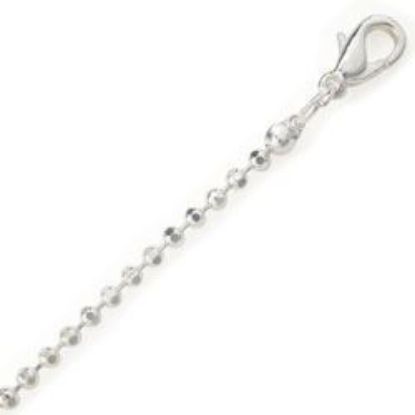 Picture of Silver Plated Bead Die Cut Chain 2mm 24". IMPORTED ECONOMY QUALITY CHAINS: DUE TO THE PRICE, THIS ITEM VARIES IN LENGTH AND SIZE, NO REFUNDS OR EXCHANGES.
