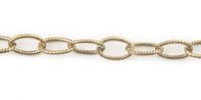 Picture of Brass Plated Stamped Cable Chain 4.9mm<br />4 Foot Lengths