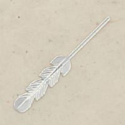 Picture of Sterling Silver Die Struck Feather Without Coil 28x4mm<br />10 Pieces