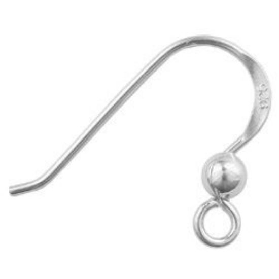 Picture of Sterling Silver French Ball Ear Wire .025 Inch 14.2x14mm