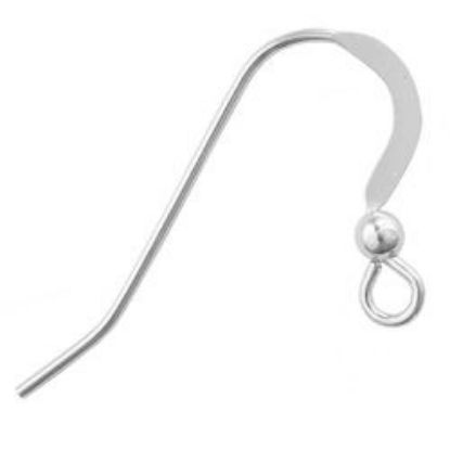 Picture of Sterling Silver French Ball Ear Wire .028 Inch 15.2x22.5mm
