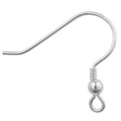 Picture of Sterling Silver French Ball Coil Ear Wire .028 Inch 19.5x19mm