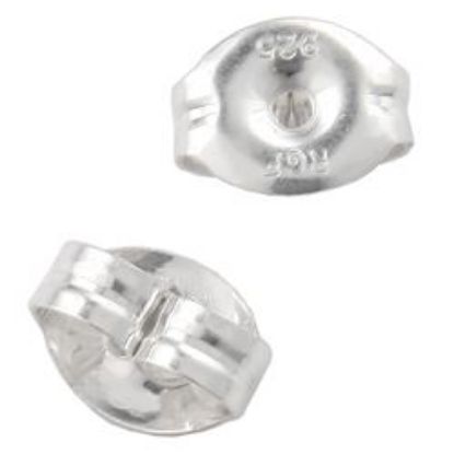 Picture of Sterling Silver Ear Clutch Small Lite .038 Inch Hole<br />10 Pair