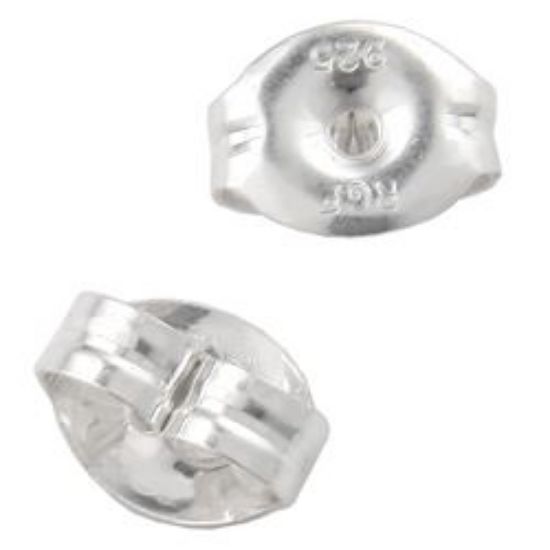 Picture of Sterling Silver Ear Clutch Small Lite .038 Inch Hole<br />10 Pair