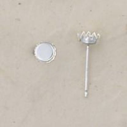 Picture of Sterling Silver Bezel Cup Ear Post .029 x 7/16 Inch 4mm