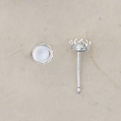 Picture of Sterling Silver Bezel Cup Ear Post .036 x 3/8 Inch 4mm