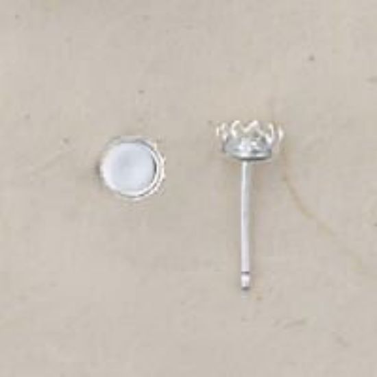 Picture of Sterling Silver Bezel Cup Ear Post .036 x 3/8 Inch 4mm