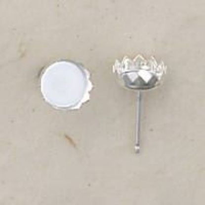Picture of Sterling Silver 6mm Bezel Cup, Ear Post .036" x 3/8"