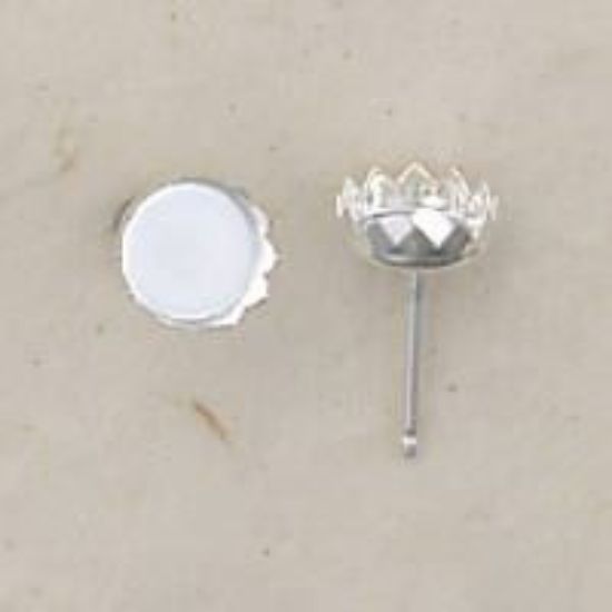 Picture of Sterling Silver 6mm Bezel Cup, Ear Post .036" x 3/8"