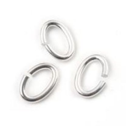 Picture of Sterling Silver Oval Jump Ring, Outer Diameter 6x9mm, 0.050"/16 Gauge Wire, Sold per pkg of 10