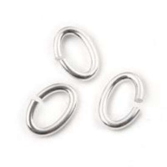 Picture of Sterling Silver Oval Jump Ring, Outer Diameter 6x9mm, 0.050"/16 Gauge Wire, Sold per pkg of 10