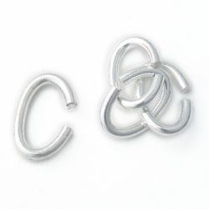 Picture of Sterling Silver Oval Jump Ring, Outer Diameter 5x8mm, 0.045"/17 Gauge Wire, Sold per pkg of 10